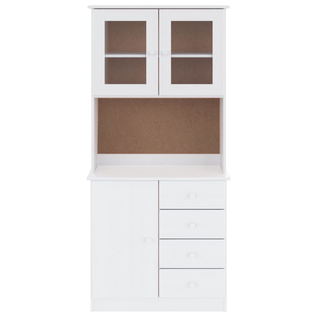 højskab ALTA 77x35x165 cm massivt fyrretræ hvid