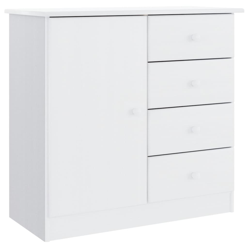 højskab ALTA 77x35x165 cm massivt fyrretræ hvid