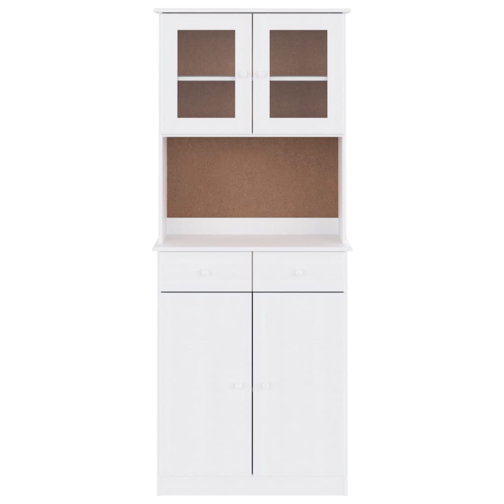 højskab ALTA 77x35x188 cm massivt fyrretræ hvid