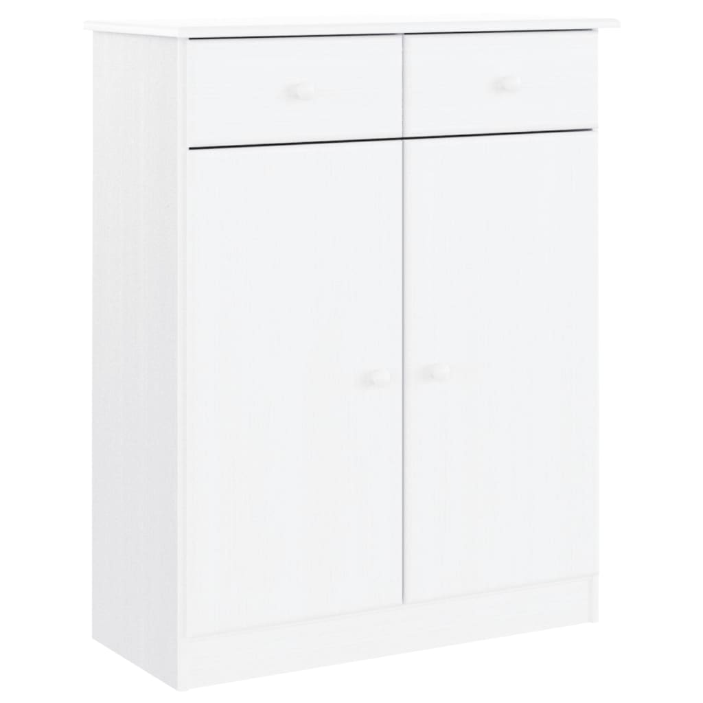 højskab ALTA 77x35x188 cm massivt fyrretræ hvid
