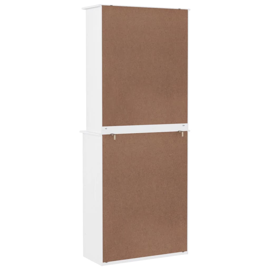 højskab ALTA 77x35x188 cm massivt fyrretræ hvid