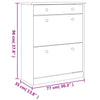 skoskab ALTA 77x35x96 cm massivt fyrretræ hvid