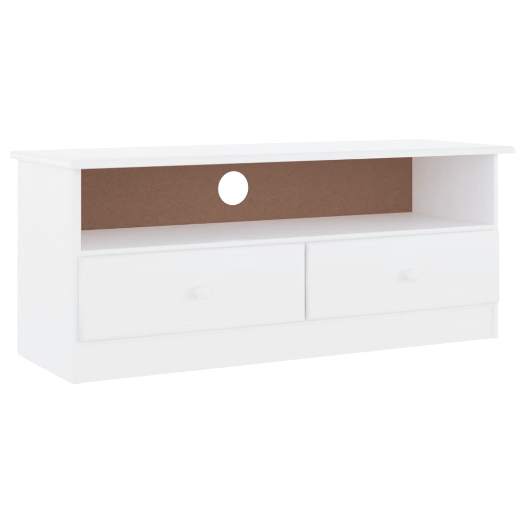 tv-skab med skuffer ALTA 100x35x41 cm massivt fyrretræ hvid