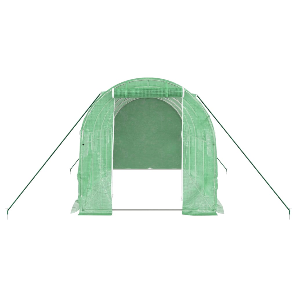 drivhus med stålstel 8 m² 4x2x2 m grøn