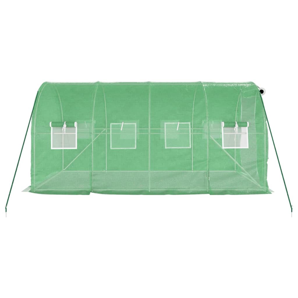 drivhus med stålstel 8 m² 4x2x2 m grøn