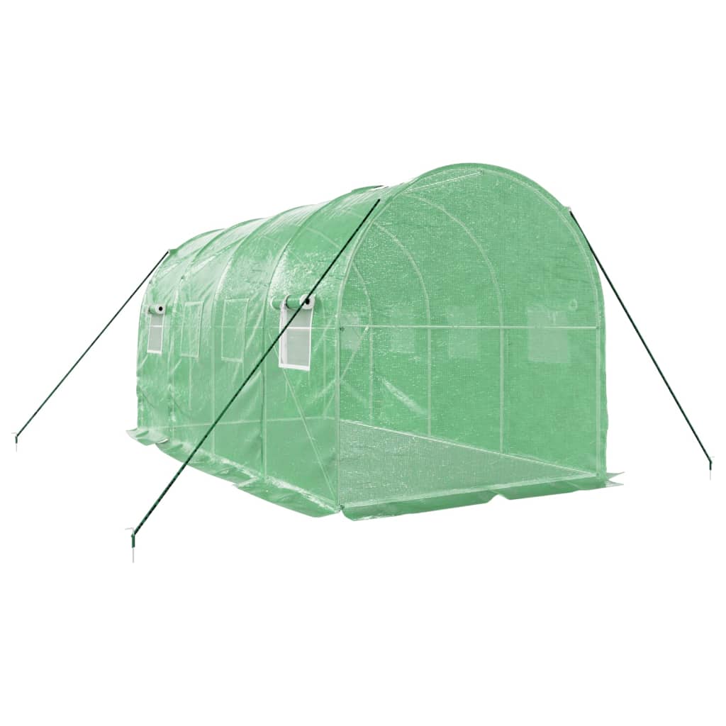 drivhus med stålstel 8 m² 4x2x2 m grøn