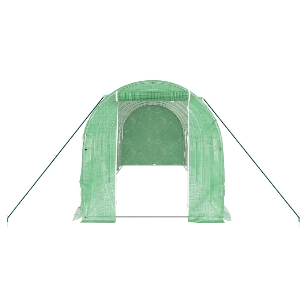 drivhus med stålstel 12 m² 6x2x2 m grøn