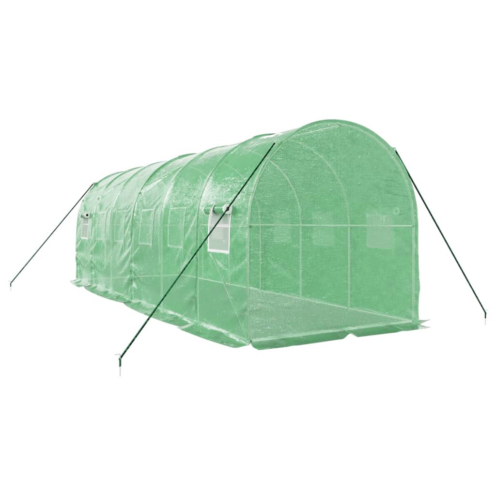 drivhus med stålstel 12 m² 6x2x2 m grøn