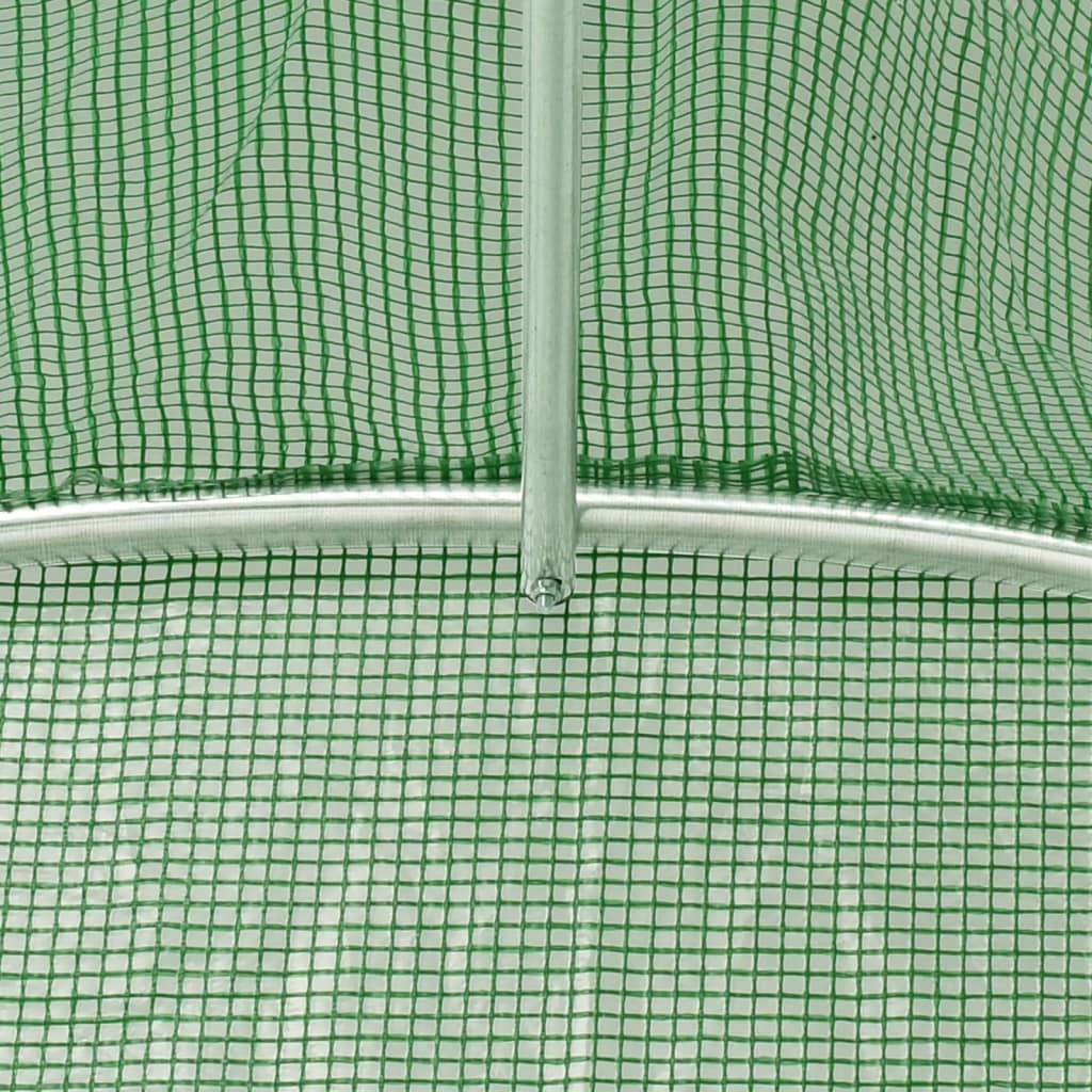 drivhus med stålstel 20 m² 10x2x2 m grøn