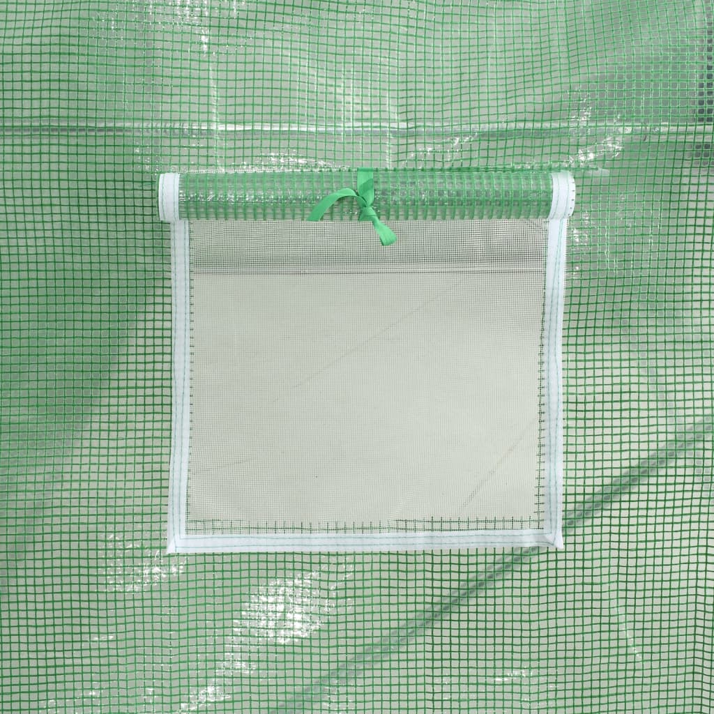 drivhus med stålstel 20 m² 10x2x2 m grøn