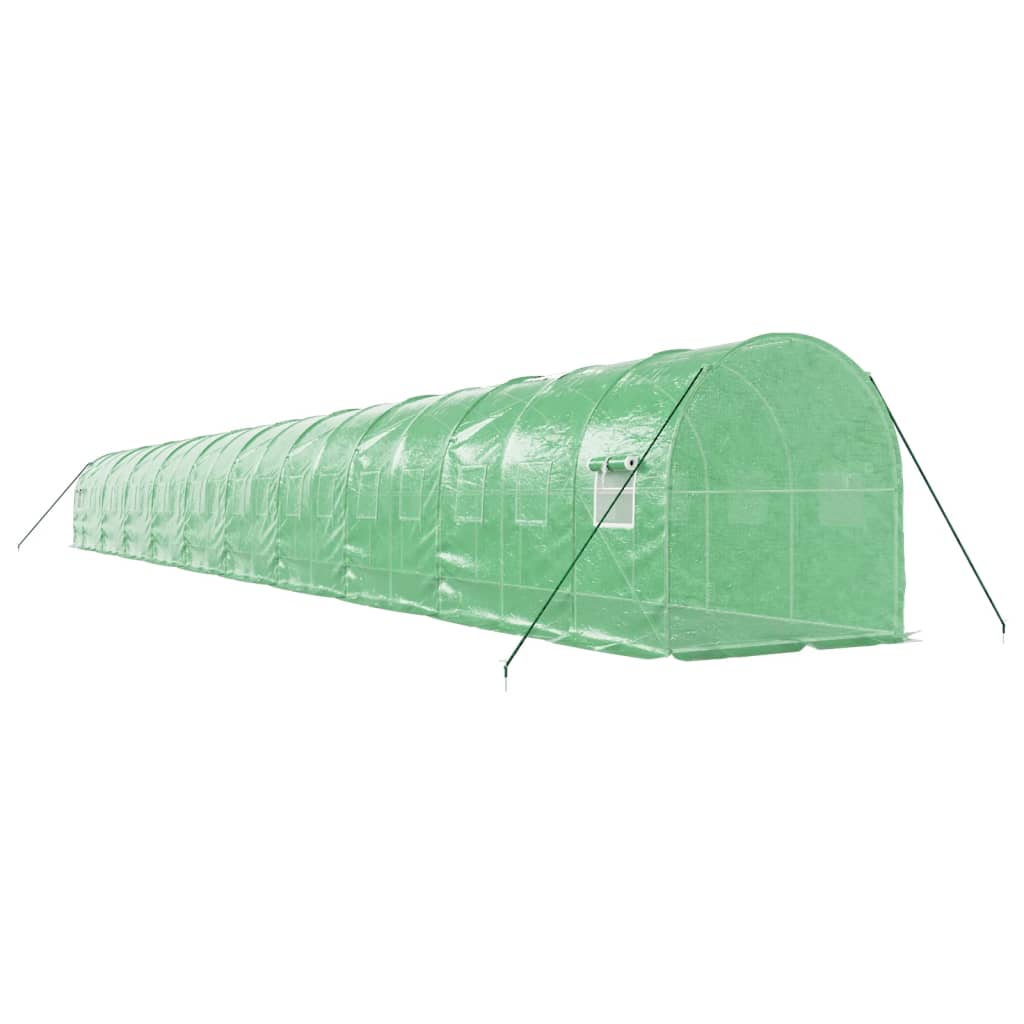 drivhus med stålstel 40 m² 20x2x2 m grøn
