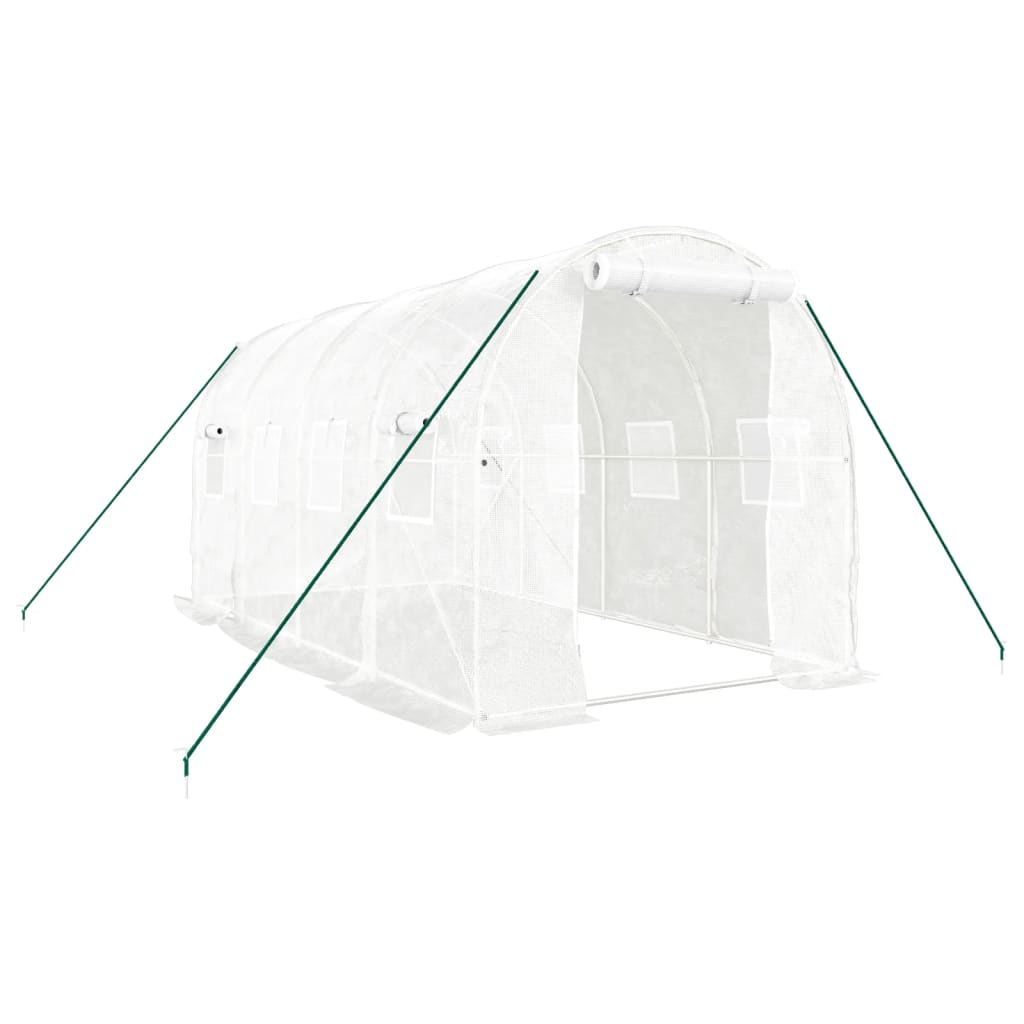 drivhus med stålstel 8 m² 4x2x2 m hvid