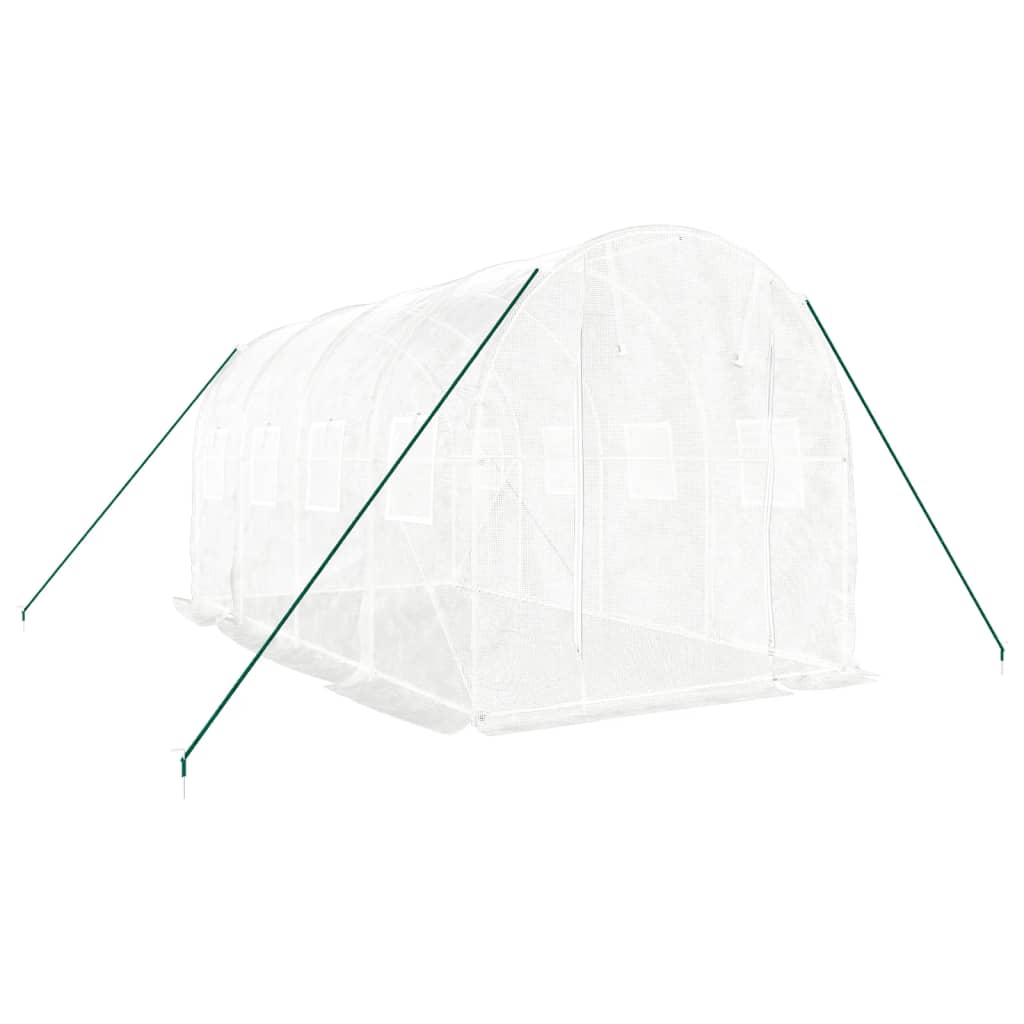 drivhus med stålstel 8 m² 4x2x2 m hvid
