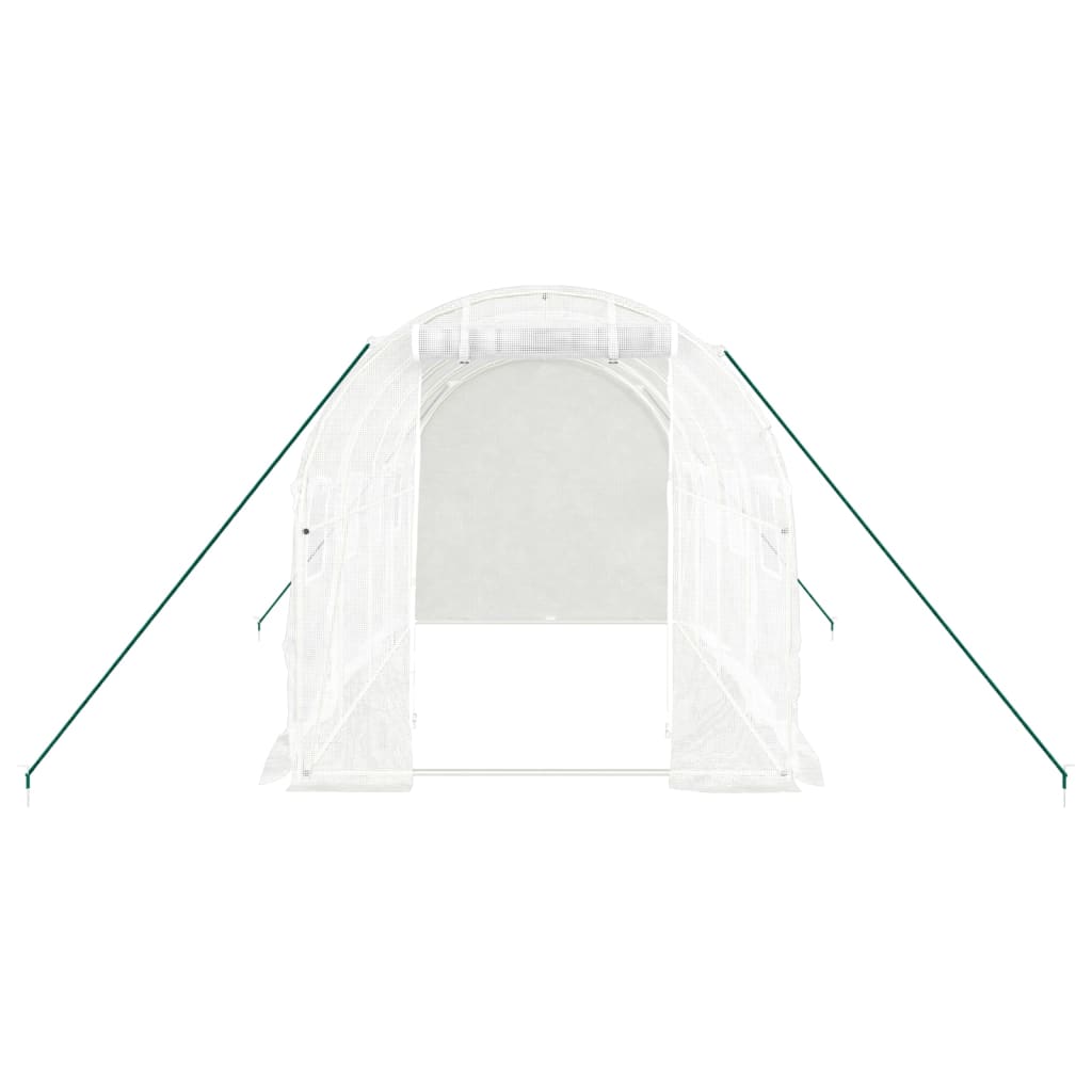 drivhus med stålstel 8 m² 4x2x2 m hvid