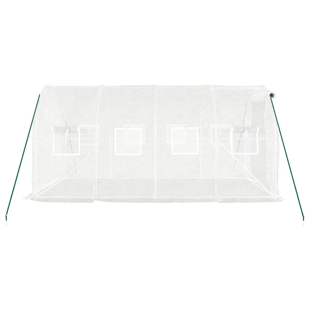 drivhus med stålstel 8 m² 4x2x2 m hvid