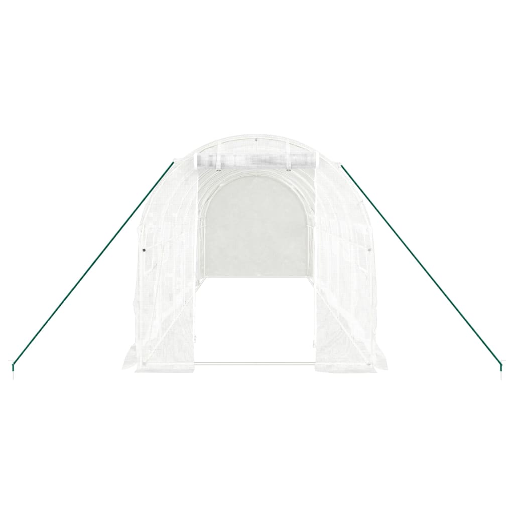 drivhus med stålstel 12 m² 6x2x2 m hvid