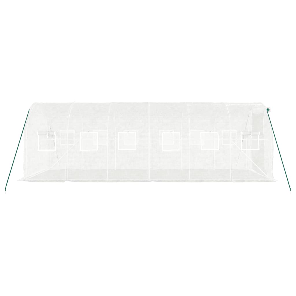 drivhus med stålstel 12 m² 6x2x2 m hvid