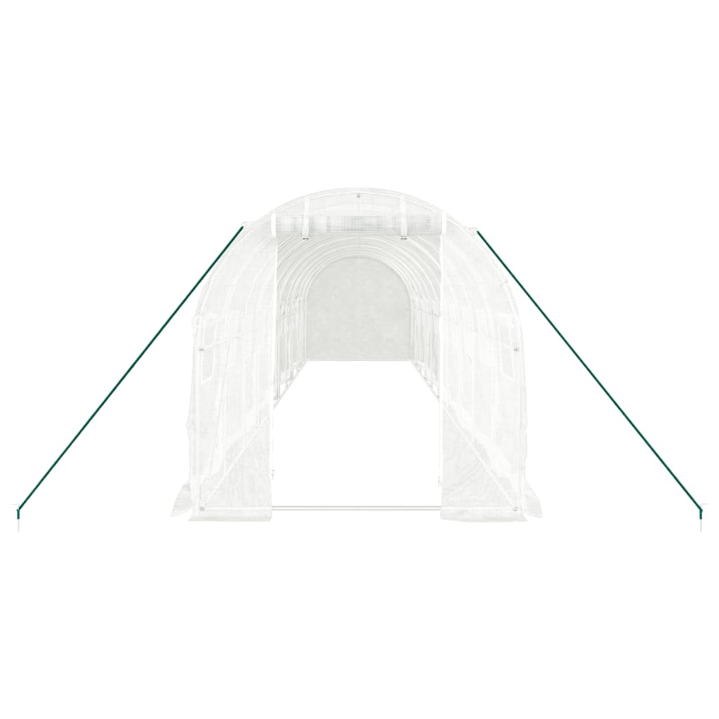 drivhus med stålstel 20 m² 10x2x2 m hvid