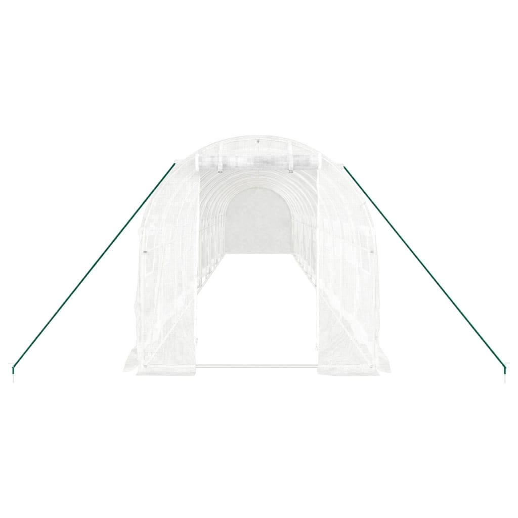 drivhus med stålstel 24 m² 12x2x2 m hvid