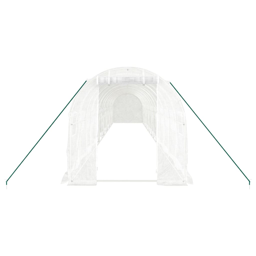 drivhus med stålstel 28 m² 14x2x2 m hvid
