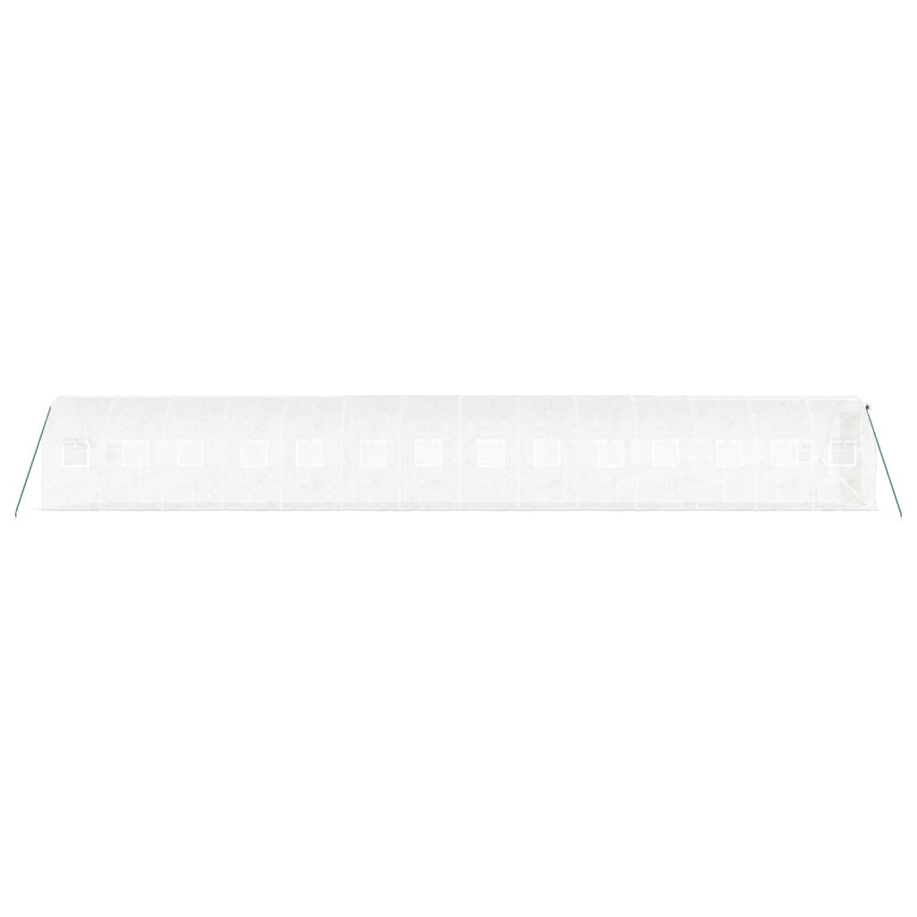 drivhus med stålstel 28 m² 14x2x2 m hvid