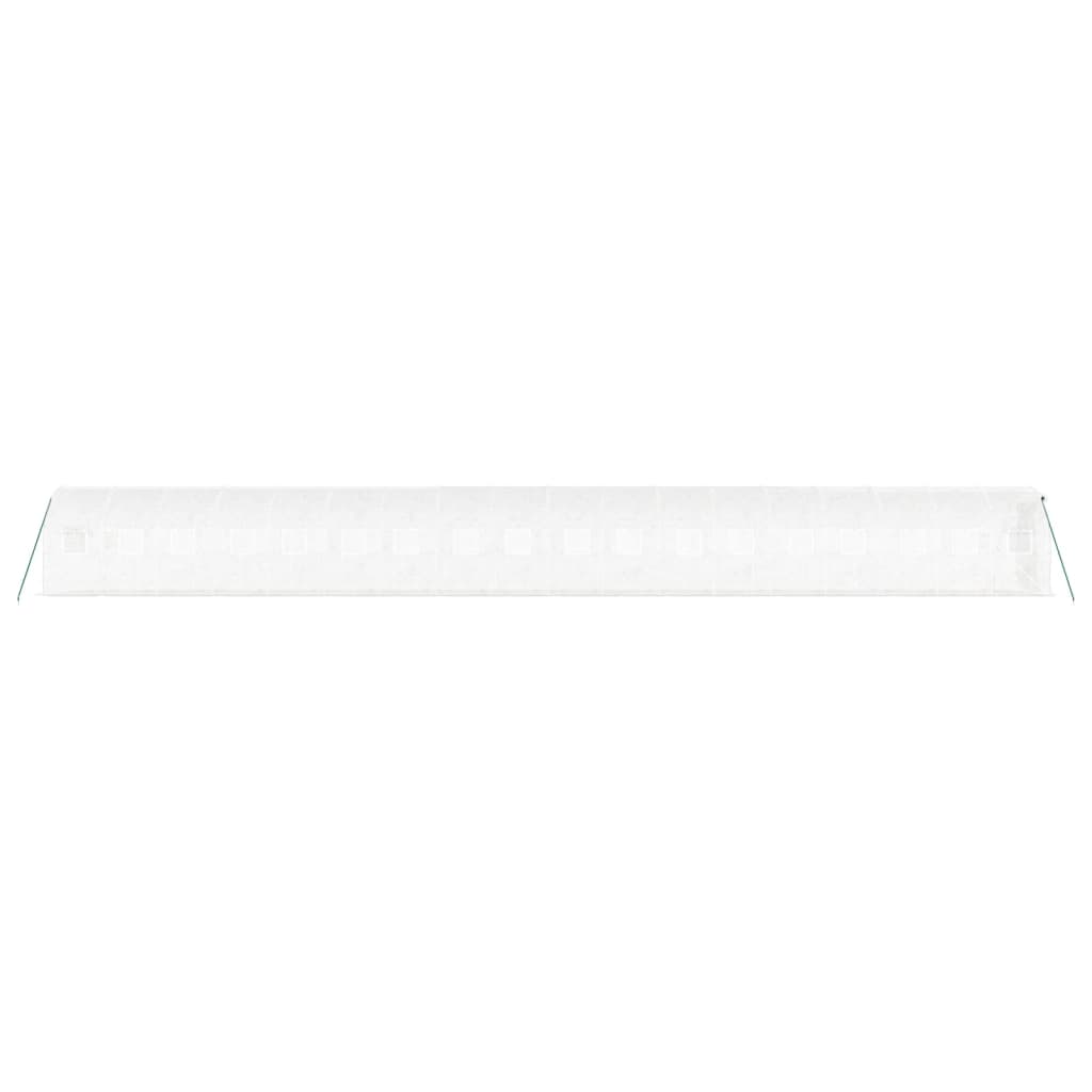 drivhus med stålstel 36 m² 18x2x2 m hvid
