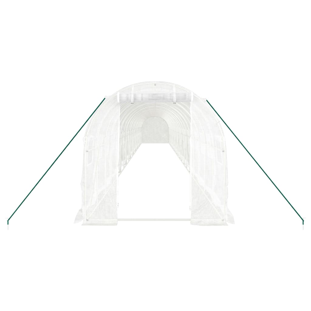 drivhus med stålstel 40 m² 20x2x2 m hvid