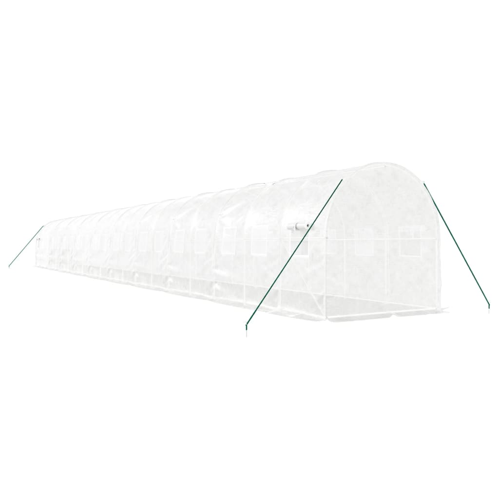 drivhus med stålstel 40 m² 20x2x2 m hvid