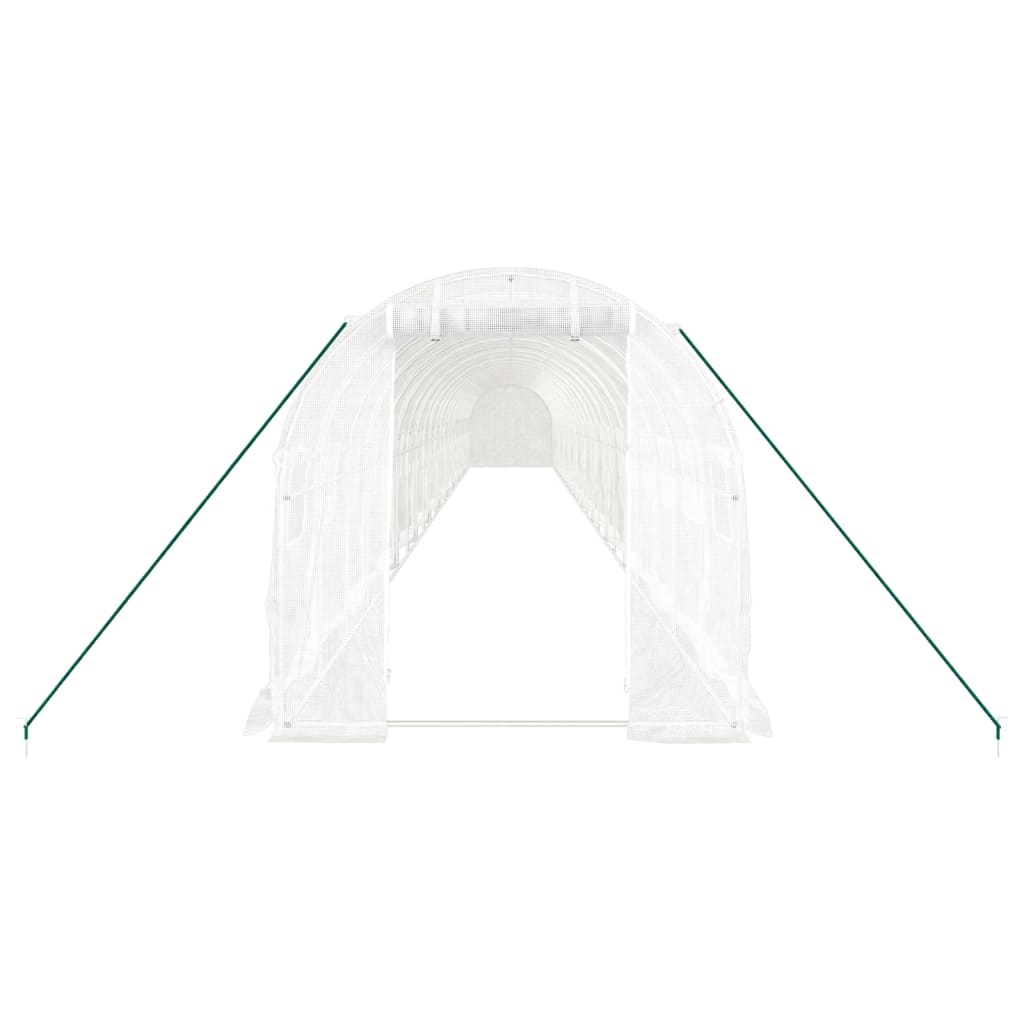 drivhus med stålstel 44 m² 22x2x2 m hvid