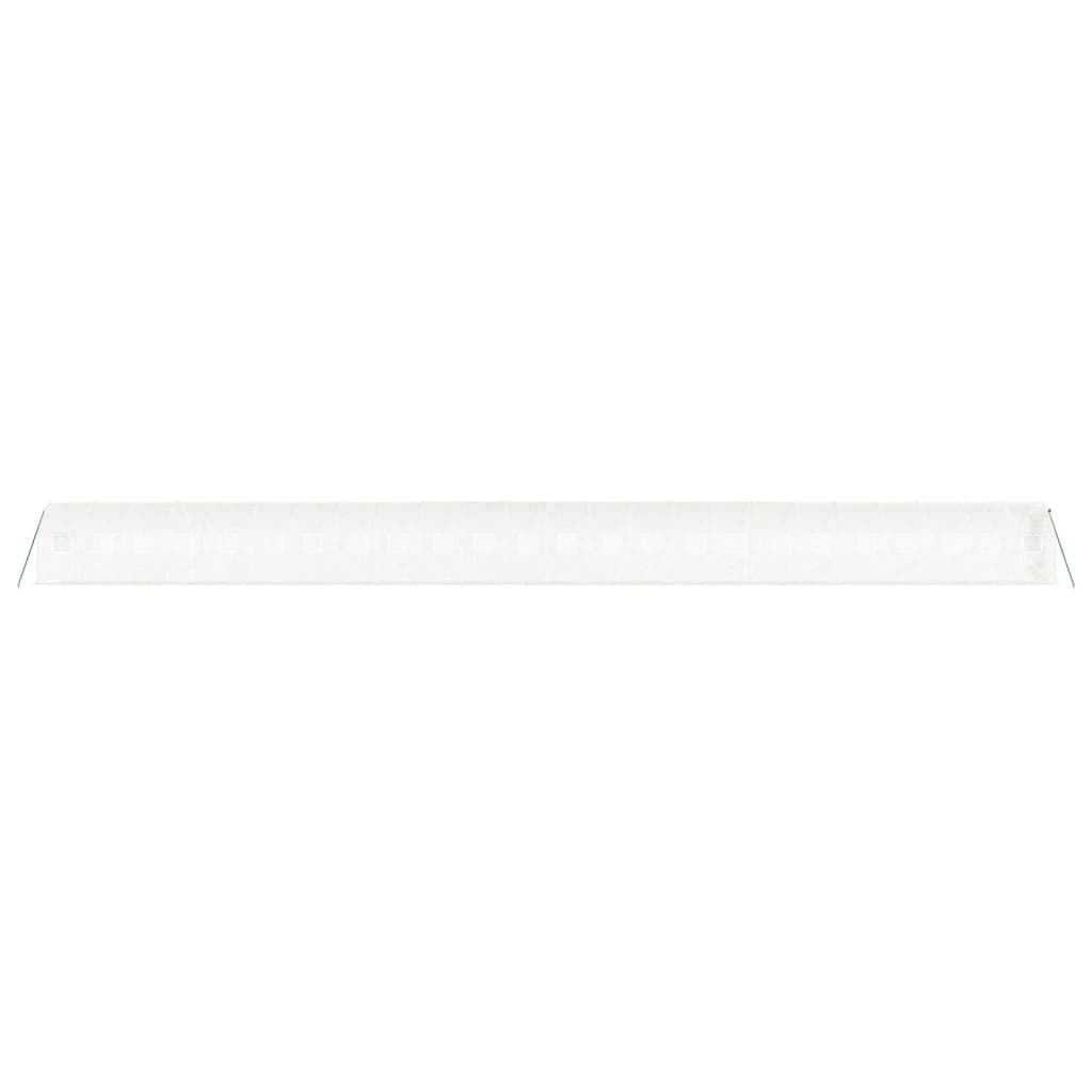 drivhus med stålstel 48 m² 24x2x2 m hvid