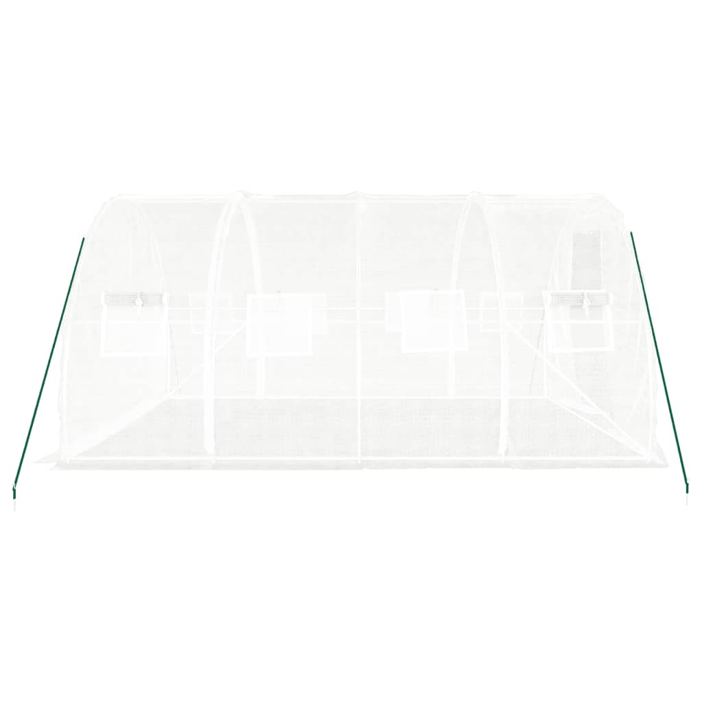 drivhus med stålstel 12 m² 4x3x2 m hvid