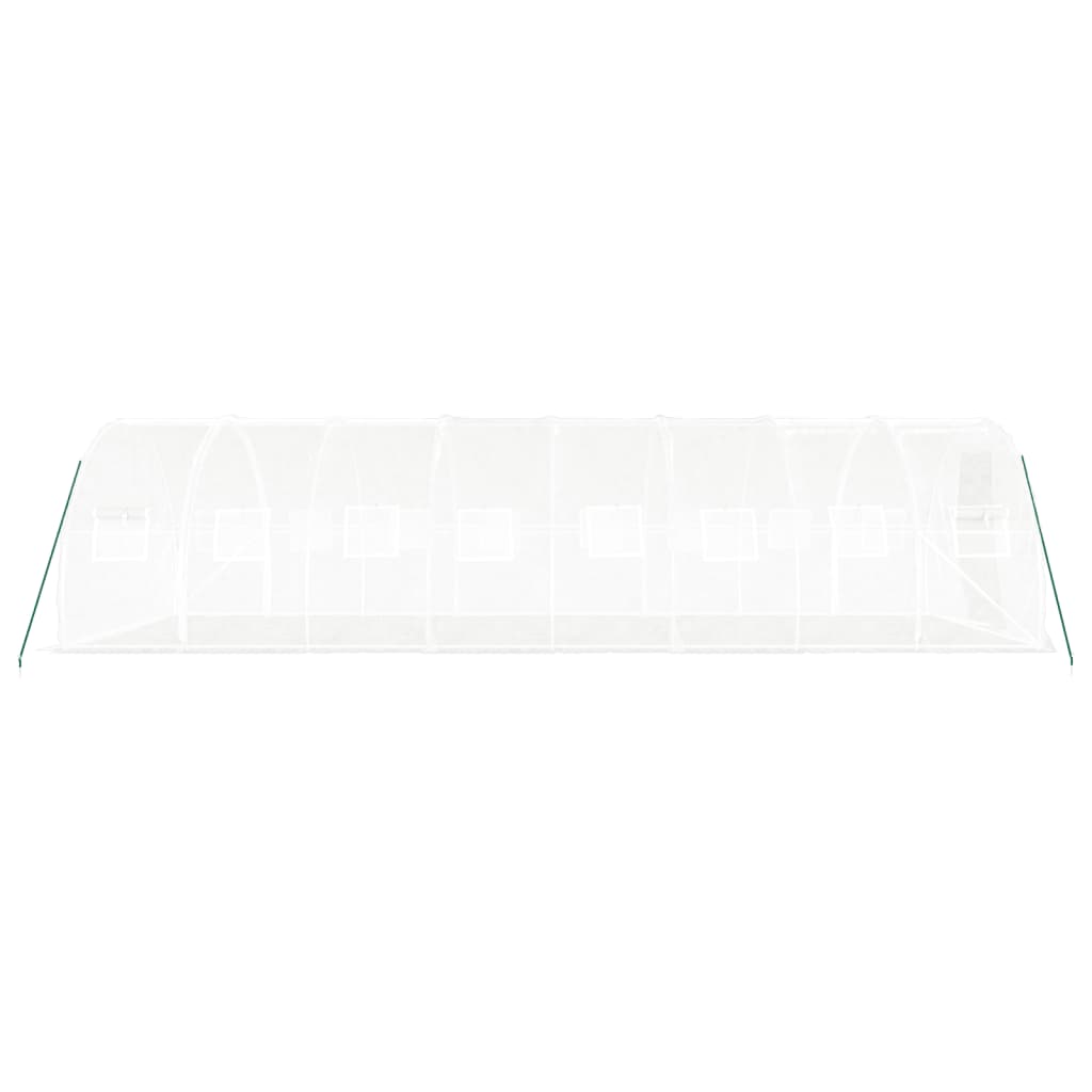 drivhus med stålstel 24 m² 8x3x2 m hvid