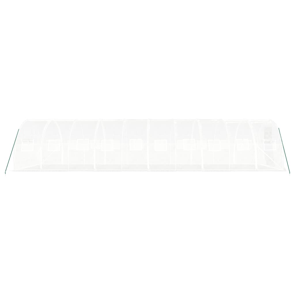 drivhus med stålstel 30 m² 10x3x2 m hvid