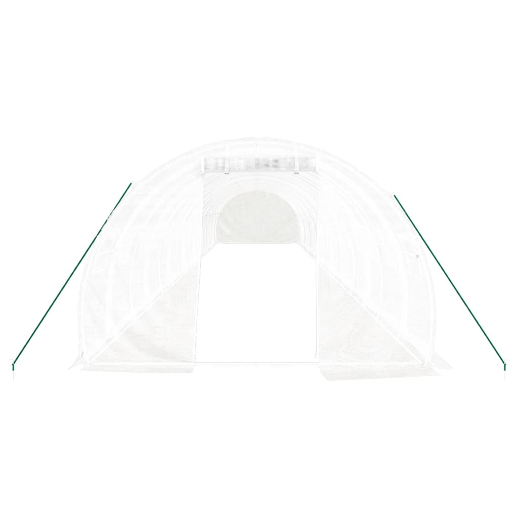 drivhus med stålstel 48 m² 16x3x2 m hvid