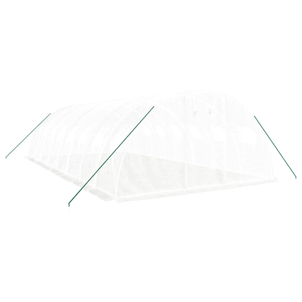 drivhus med stålstel 32 m² 8x4x2 m hvid