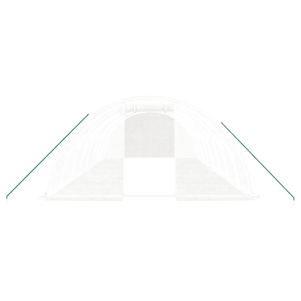 drivhus med stålstel 32 m² 8x4x2 m hvid