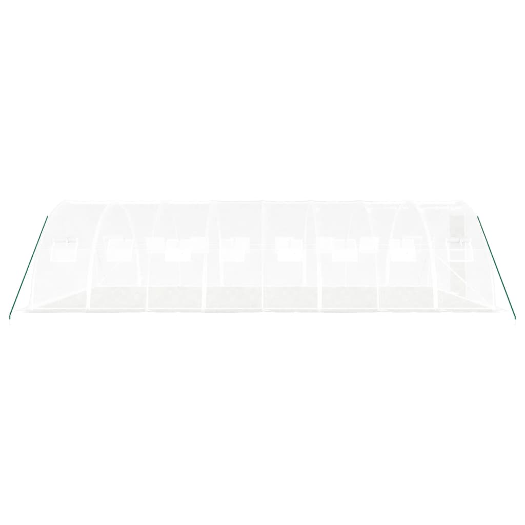 drivhus med stålstel 32 m² 8x4x2 m hvid