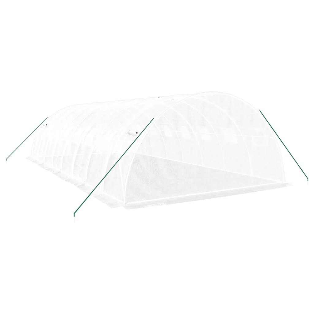 drivhus med stålstel 32 m² 8x4x2 m hvid