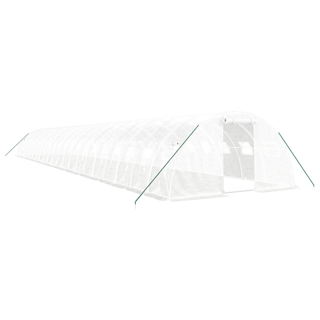 drivhus med stålstel 88 m² 22x4x2 m hvid