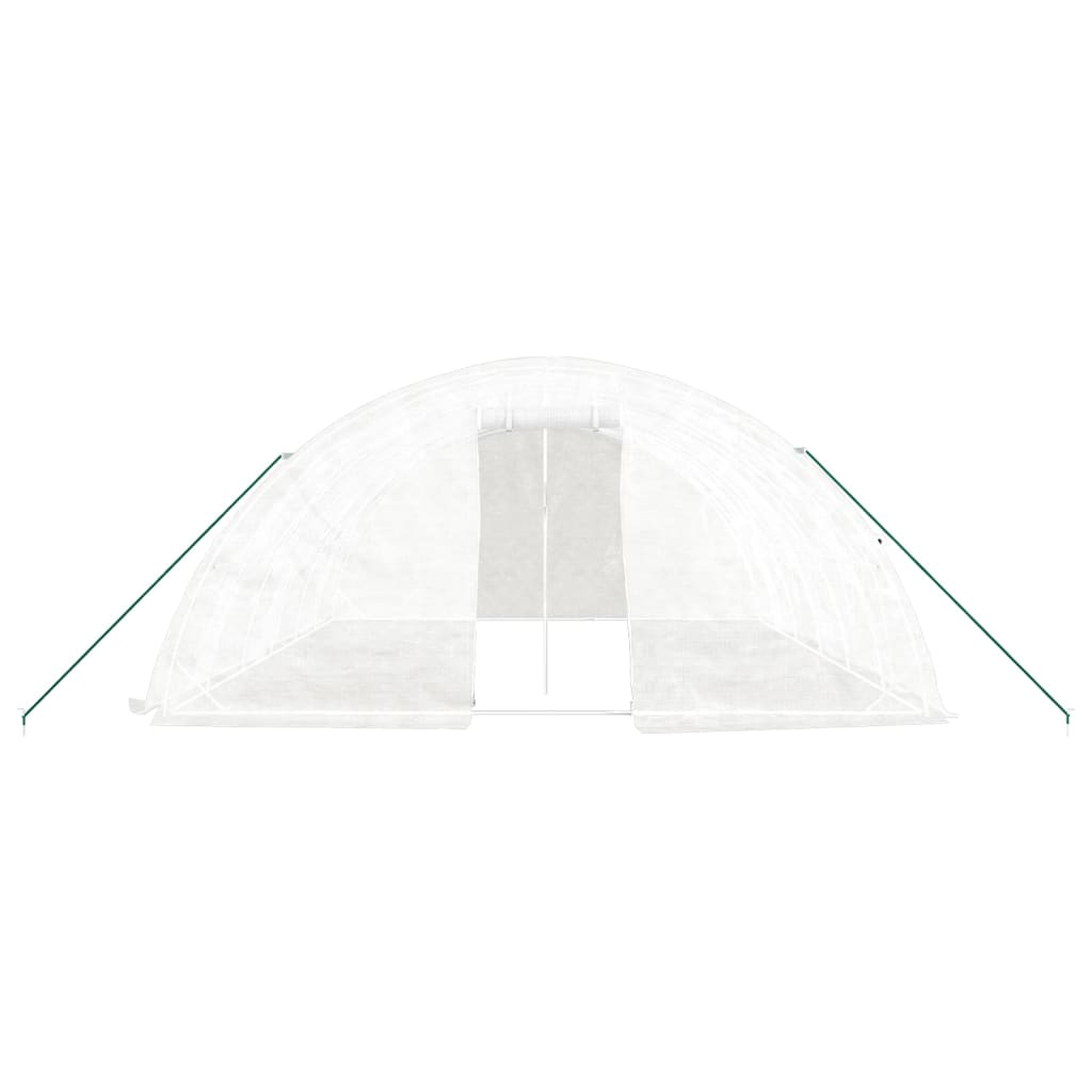 drivhus med stålstel 30 m² 6x5x2,3 m hvid