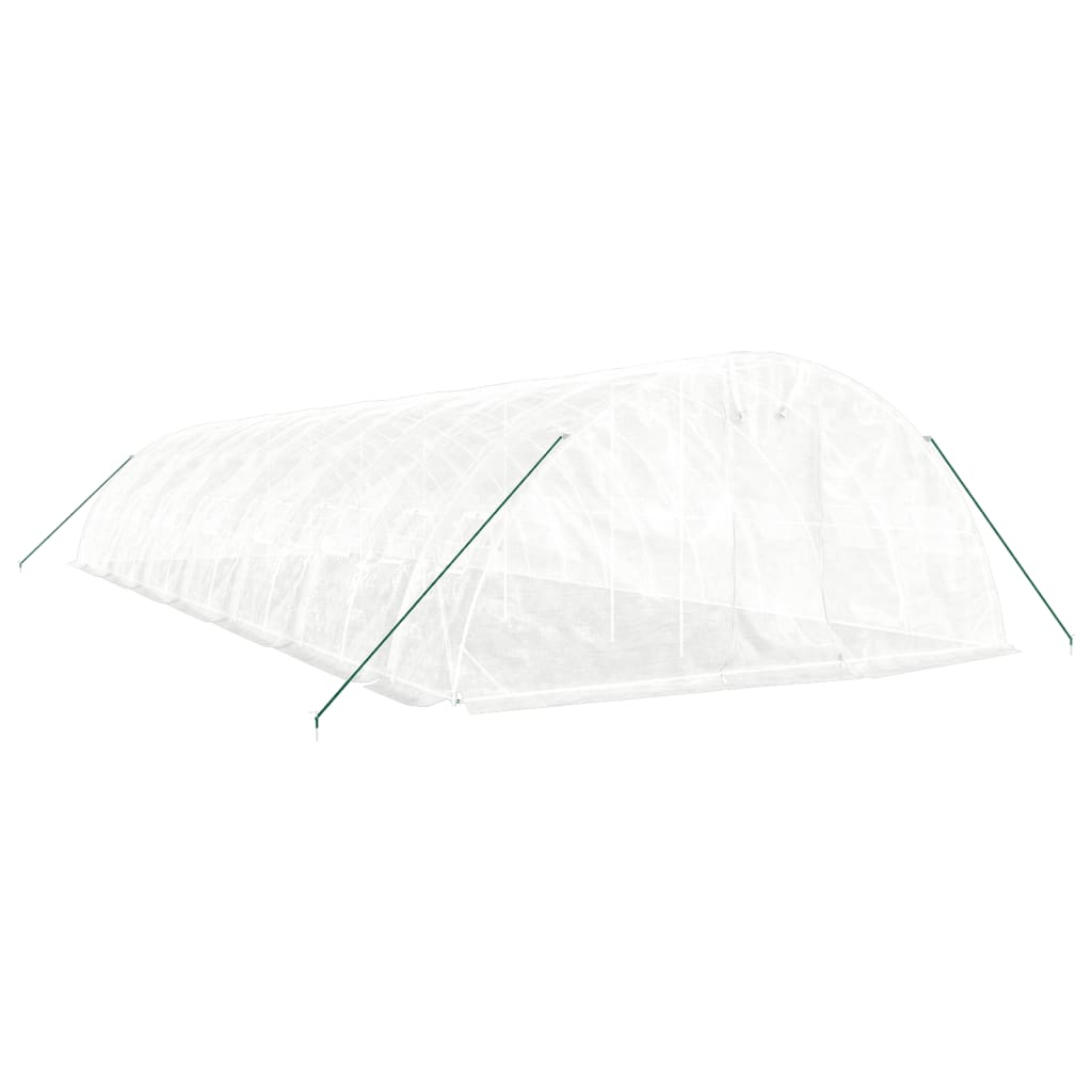 drivhus med stålstel 70 m² 14x5x2,3 m hvid