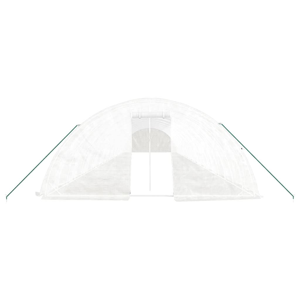 drivhus med stålstel 110 m² 22x5x2,3 m hvid