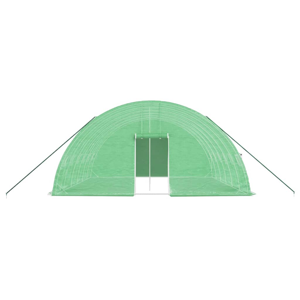 drivhus med stålstel 36 m² 6x6x2,85 m grøn