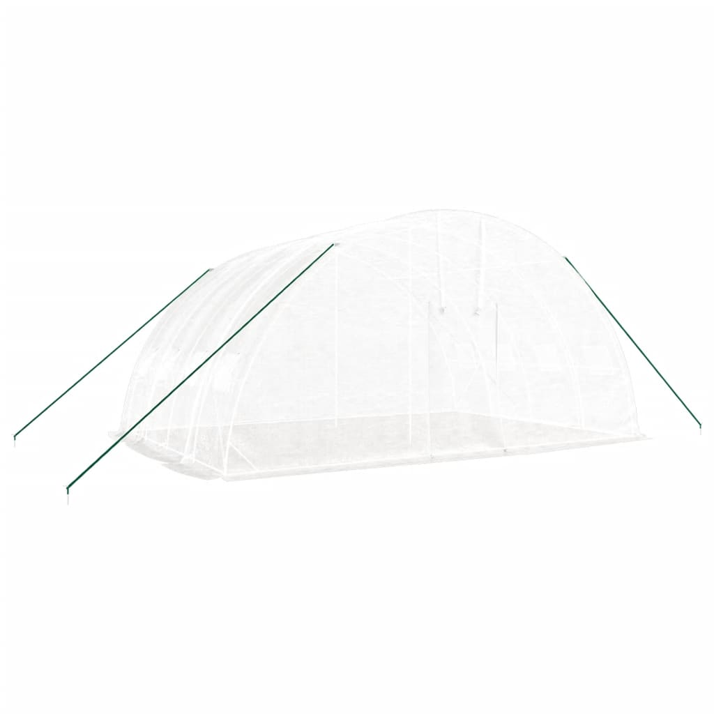 drivhus med stålstel 24 m² 6x4x2,85 m hvid