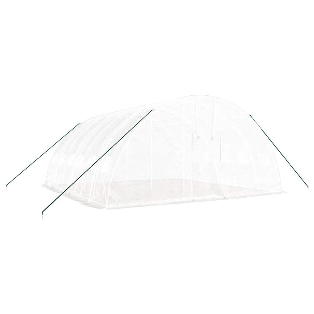 drivhus med stålstel 36 m² 6x6x2,85 m hvid