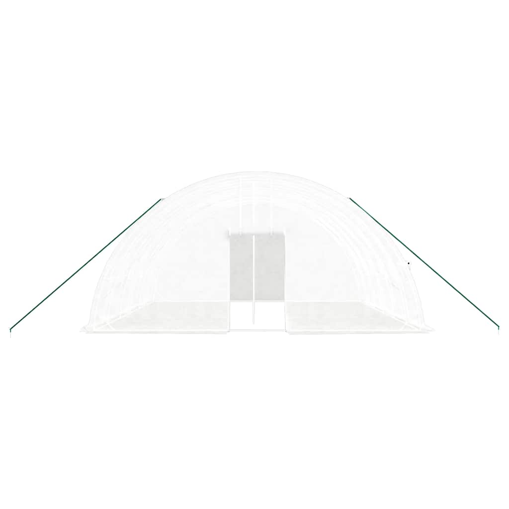 drivhus med stålstel 36 m² 6x6x2,85 m hvid