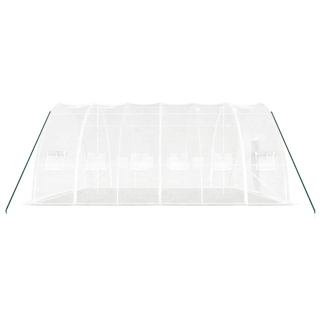 drivhus med stålstel 36 m² 6x6x2,85 m hvid