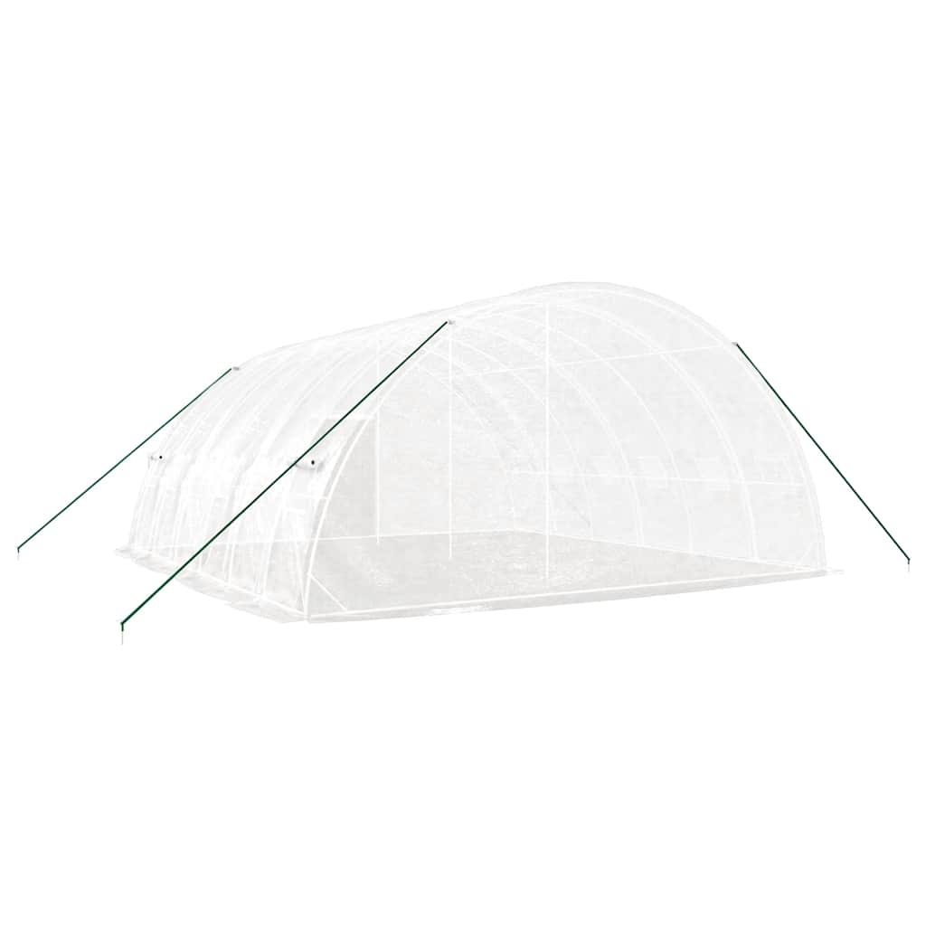 drivhus med stålstel 36 m² 6x6x2,85 m hvid