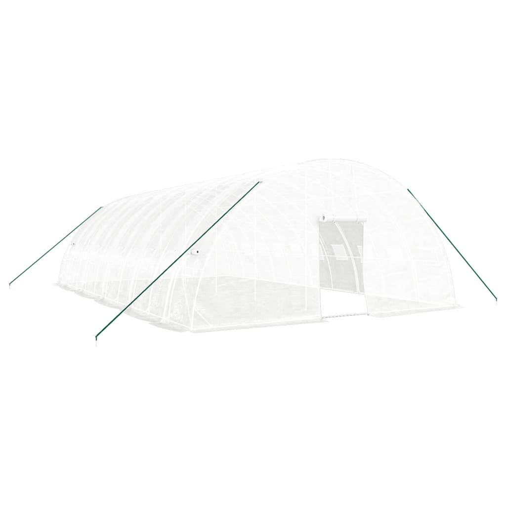 drivhus med stålstel 60 m² 10x6x2,85 m hvid