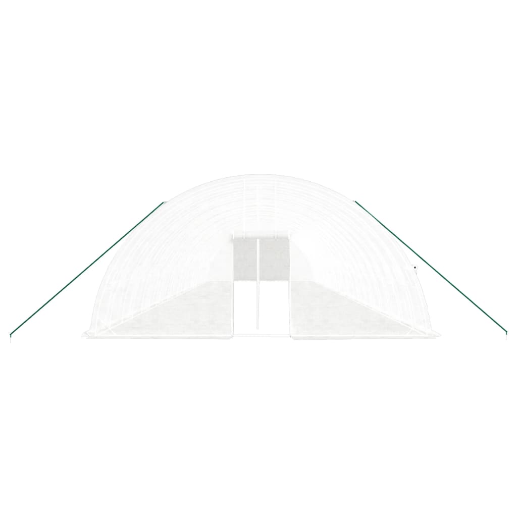 drivhus med stålstel 132 m² 22x6x2,85 m hvid